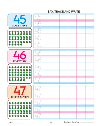 Digit And Number 45,46 And 47 Sheet
