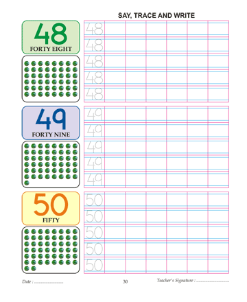 Digit And Number 48,49 And 50 Sheet