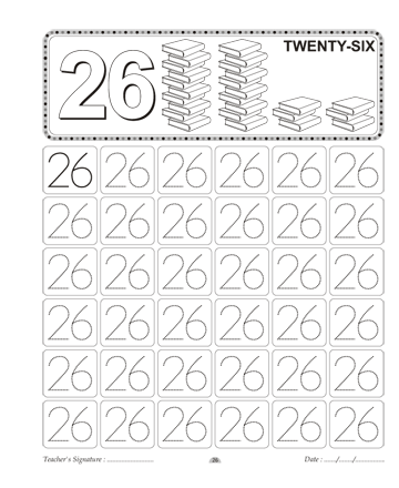 Number Writing 26 Sheet