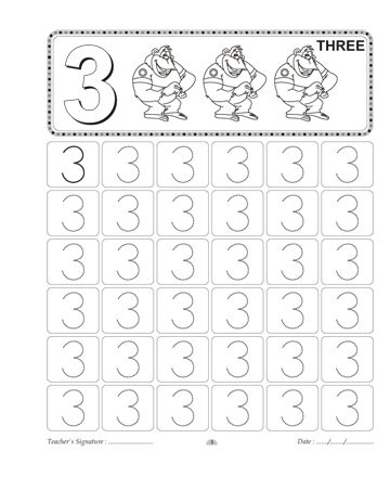 Number Writing 3 Sheet