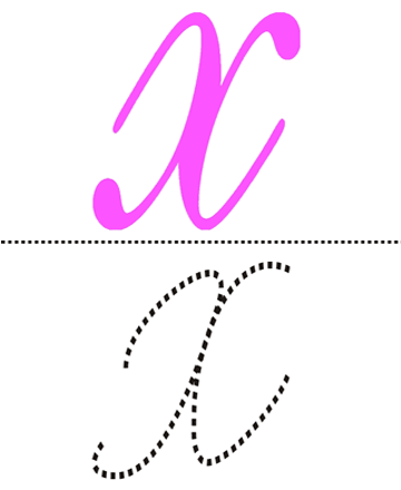 Cursive Alphabet X Sheet