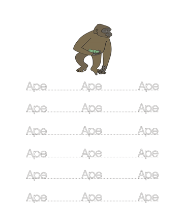Ape Word Worksheet Sheet