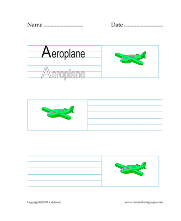 Aeroplane Word Worksheet Sheet