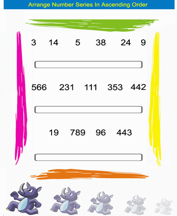 Ascending Order 10 Sheet