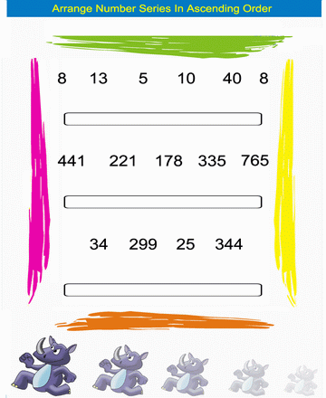 Ascending Order 19 Sheet