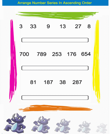 Ascending Order 2 Sheet