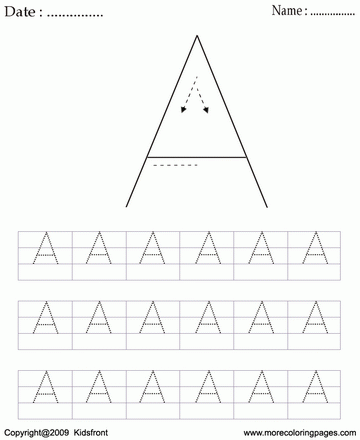 Block Letter Dot To Dots A Sheet