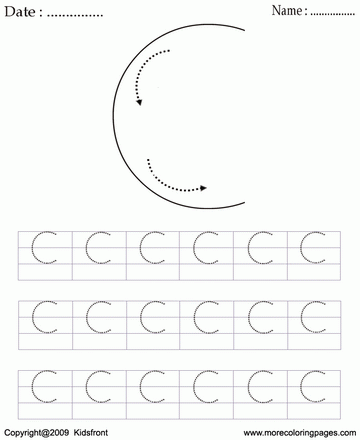 Block Letter Dot To Dots C Sheet