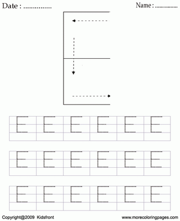 Block Letter Dot To Dots E Sheet