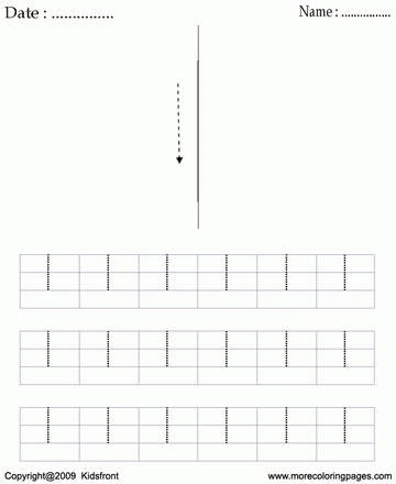 Block Letter Dot To Dots I Sheet