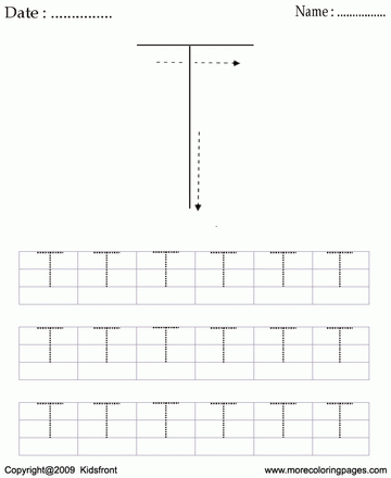 Block Letter Dot To Dots T Sheet