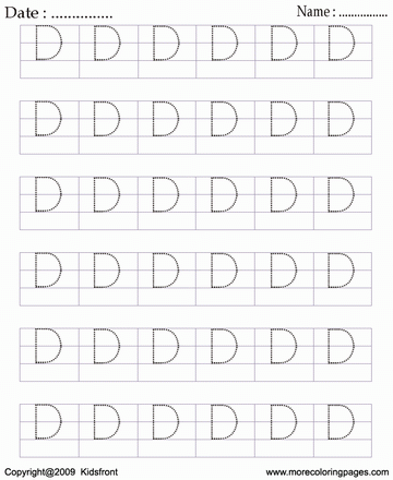 Block Letter Dot To Dots D Sheet