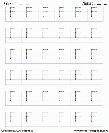 Block Letter Dot To Dots F Sheet
