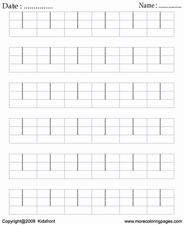 Block Letter Dot To Dots I Sheet