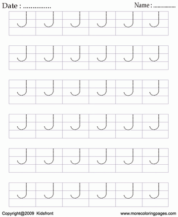 Block Letter Dot To Dots J Sheet