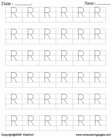 Block Letter Dot To Dots R Sheet