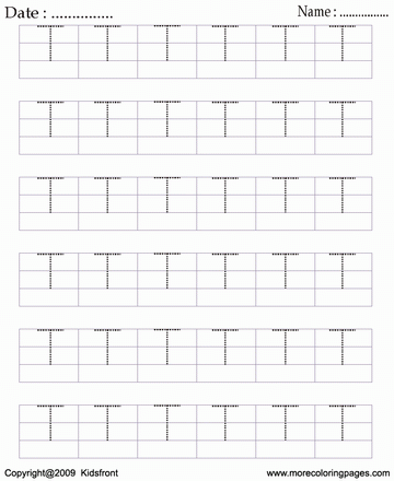 Block Letter Dot To Dots T Sheet