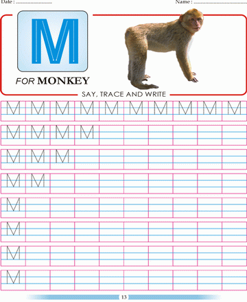 Block Letter M Sheet