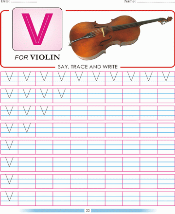 Block Letter V Sheet