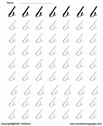 Cursive Letter Dot To Dots B Sheet