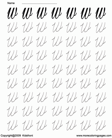 Cursive Letter Dot To Dots W Sheet