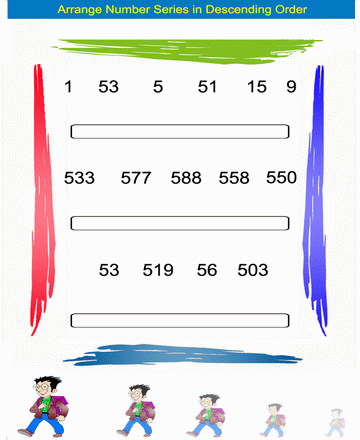 Descending Order 15 Sheet