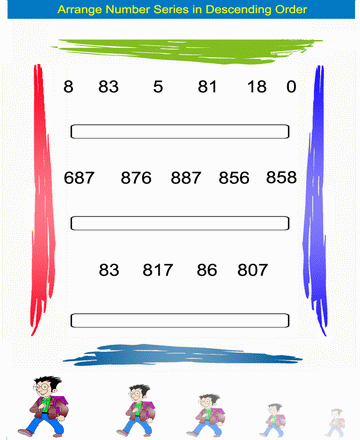 Descending Order 18 Sheet