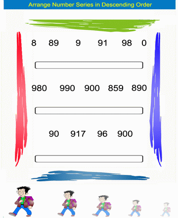 Descending Order 20 Sheet