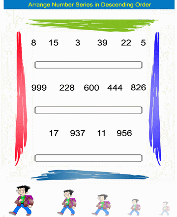 Descending Order 22 Sheet