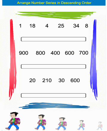 Descending Order 26 Sheet