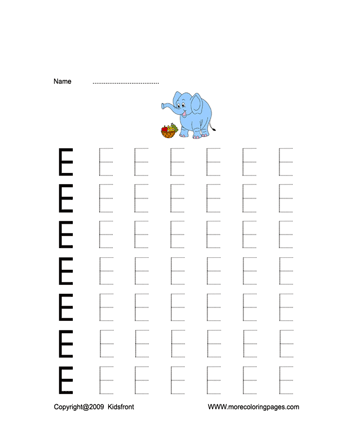 Letter E Worksheet Sheet