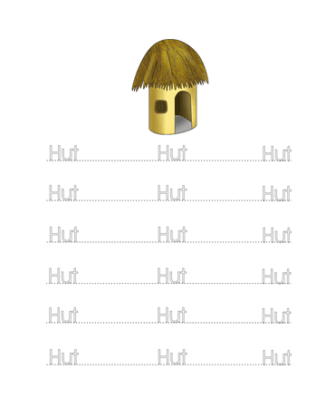 Hut Word Worksheet Sheet