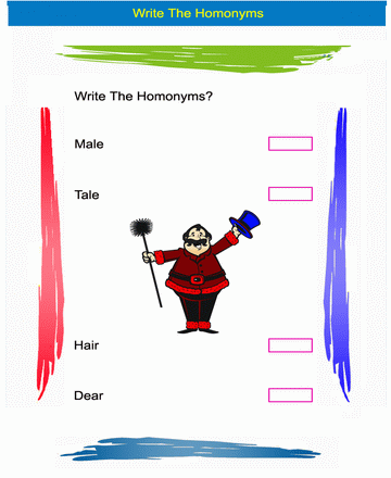 Homonym Word 1 Sheet