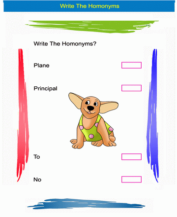 Homonym Word 11 Sheet