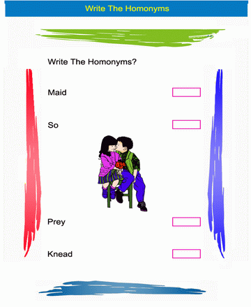 Homonym Word 17 Sheet