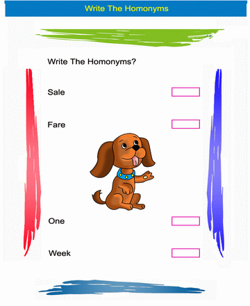 Homonym Word 2 Sheet