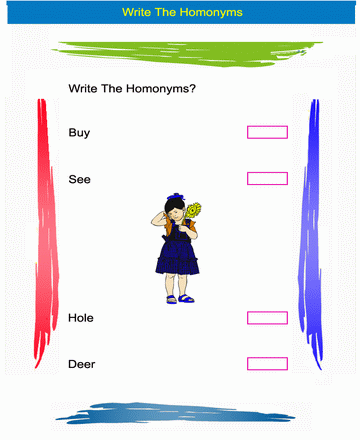 Homonym Word 20 Sheet