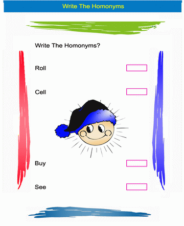 Homonym Word 27 Sheet