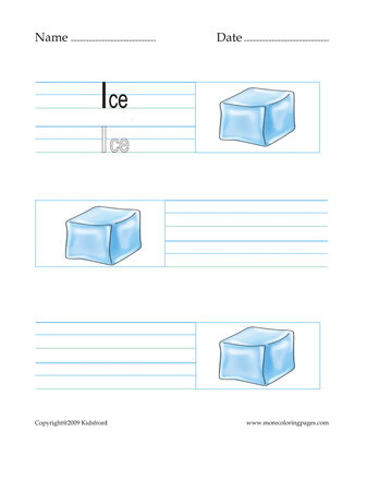 Ice Word Worksheet Sheet