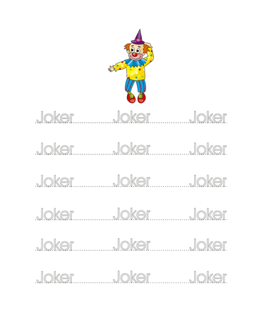 Joker Word Worksheet Sheet