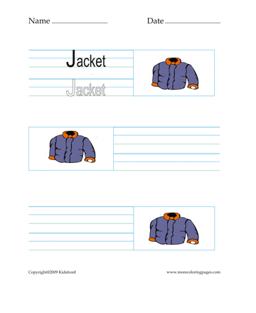 Jacket Word Worksheet Sheet