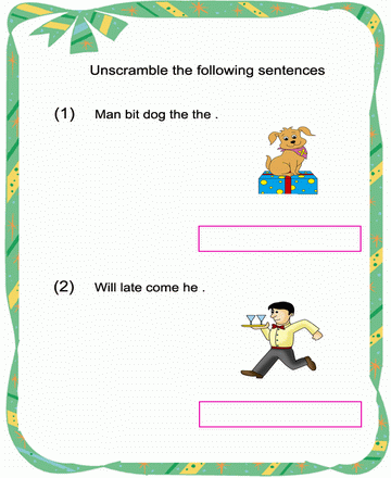 Jumbled Sentence 49 Sheet