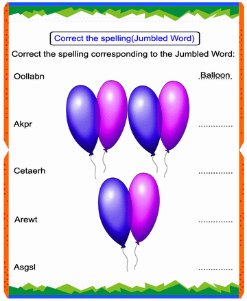 Jumbled Words 2 Sheet