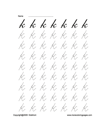 Letter K Worksheet Sheet