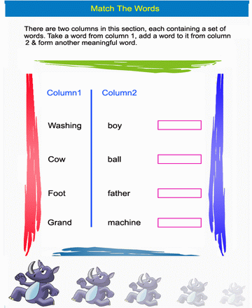 Matching Words 1 Sheet