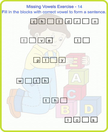 Missing Vowels 14 Sheet