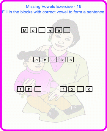 Missing Vowels 16 Sheet