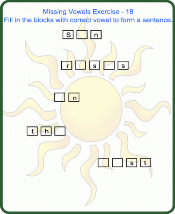 Missing Vowels 18 Sheet