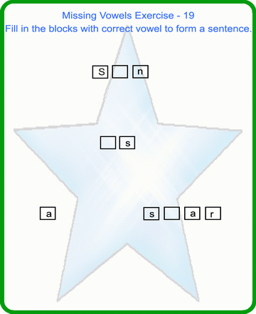 Missing Vowels 19 Sheet