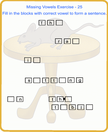 Missing Vowels 25 Sheet